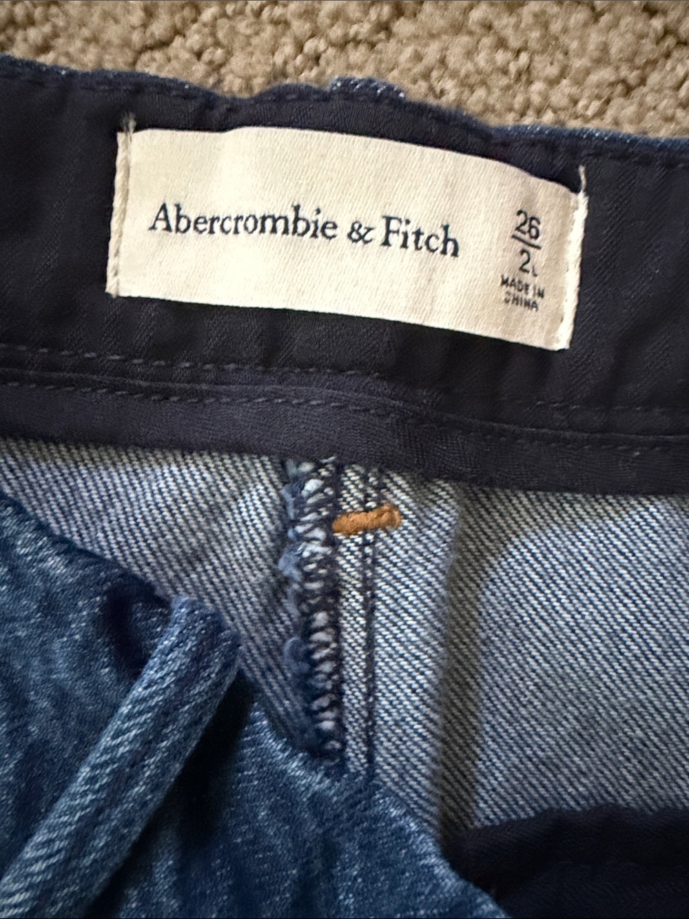 Abercrombie & Fitch Wide-Leg High-Rise Trousers - Navy Blue - Picture 5 of 9